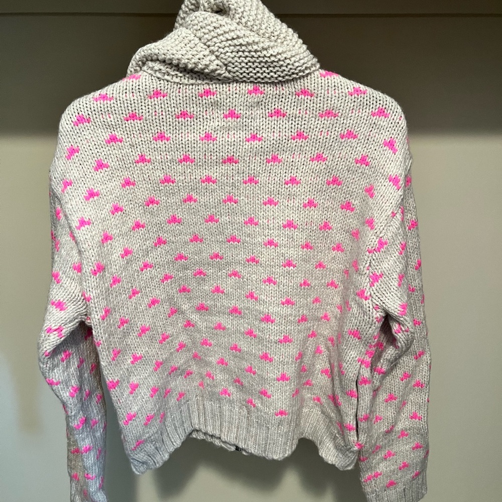 American Eagle Outfitters Cream and Pink Reindeer Cardigan - Picture 3 of 7